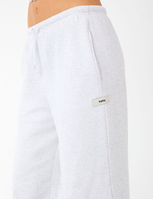 Kaiia Label Logo Wide Leg Joggers Light Grey Marl