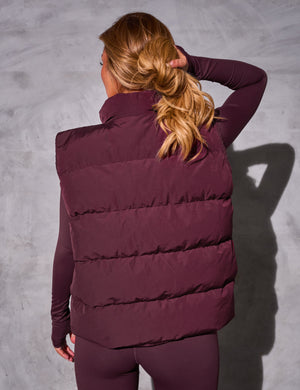 Kaiia Studio Padded Gilet Deep Burgundy