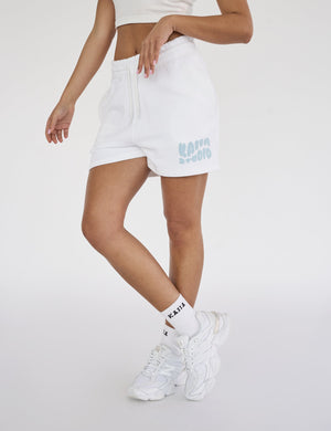 Kaiia Studio Bubble Logo Sweat Shorts White & Blue