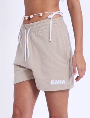 Kaiia Design Embrodiered Bubble Print Sweat Short Stone