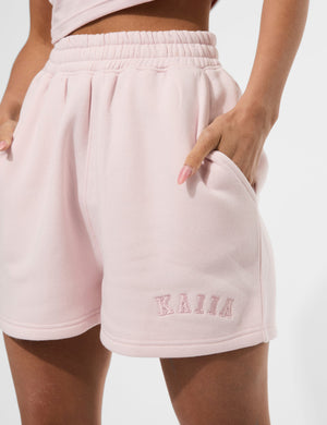 Kaiia Logo Sweat Shorts Pink Chai