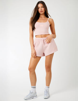 Kaiia Label Logo Mini Sweat Shorts Dusty Pink