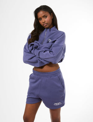 Kaiia Running Club Logo Sweat Shorts Light Navy