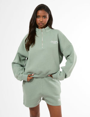 Kaiia Running Club Logo Sweat Shorts Green Tea