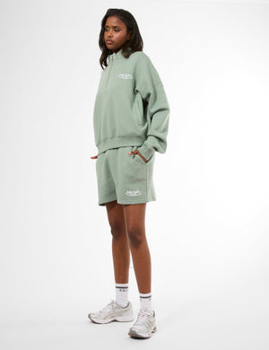 Kaiia Running Club Logo Sweat Shorts Green Tea