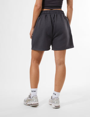 Kaiia Logo Relaxed Sweat Short Dark Grey