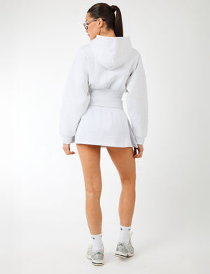 Kaiia Label Logo Mini Sweat Skirt Light Grey Marl
