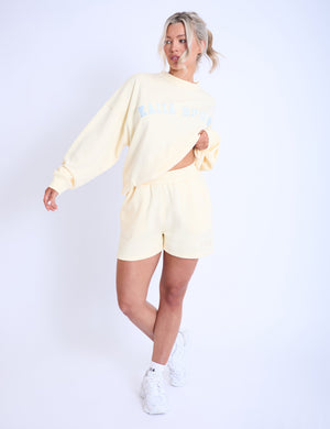 Kaiia Sport Oversized Sweatshirt Lemon & Light Blue