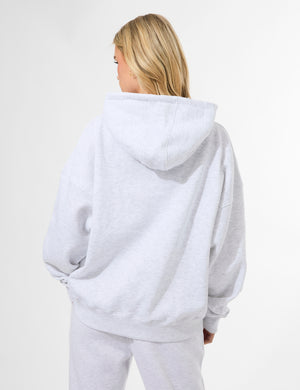 Kaiia Oversized Logo Hoodie In Grey Marl