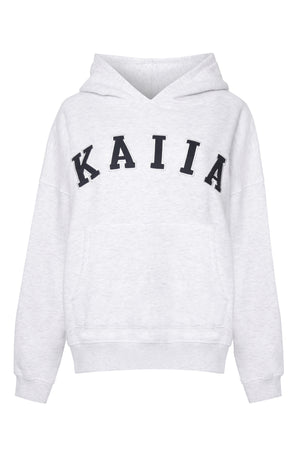 Kaiia Oversized Logo Hoodie In Grey Marl