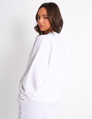 Kaiia Sport Oversized Sweatshirt White & Sand