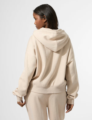 Kaiia KTL Logo Oversized Zip Up Hoodie Truffle