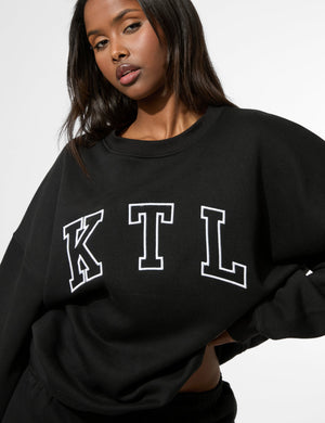 Kaiia KTL Logo Oversized Sweatshirt Black