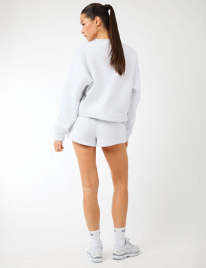 Kaiia Label Logo Oversized Sweatshirt Light Grey Marl