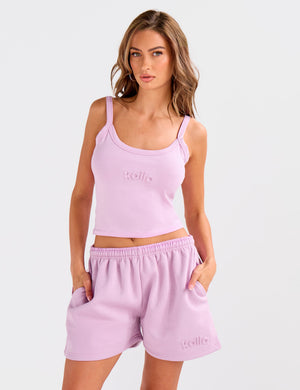 Kaiia Embossed Logo Cami Top Parma Violet