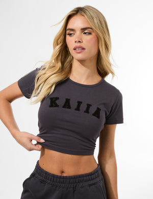 Kaiia Baby Tee Dark Grey