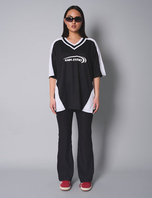 Kaiia Studio Football Shirt Black White