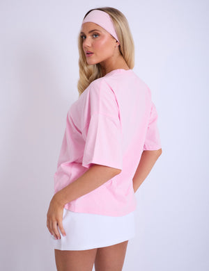 Kaiia Tennis Club Oversized T-Shirt Baby Pink