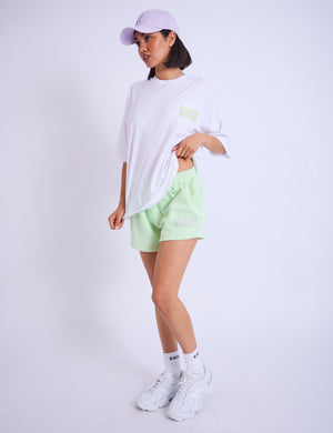 Kaiia Studio Bubble Logo Oversized T-shirt White & Lime