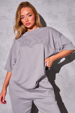 Kaiia Oversized T-Shirt Dove Grey