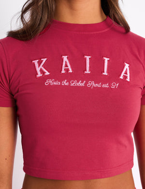 Kaiia Logo Baby Tee Cranberry & Pink