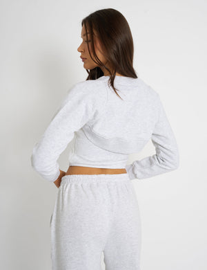 Kaiia Bandeau Crop Top & Bolero Light Grey Marl