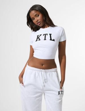 Kaiia KTL Logo Baby Tee Light Grey Marl