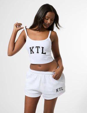 Kaiia KTL Logo Cami Vest Top Light Grey Marl