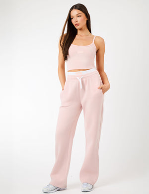Kaiia Label Logo Cami Vest Top Dusty Pink