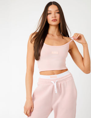 Kaiia Label Logo Cami Vest Top Dusty Pink