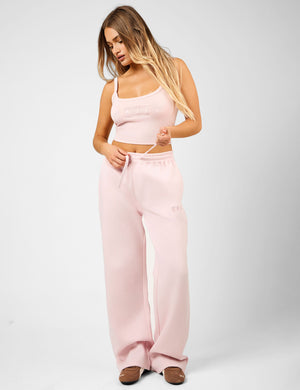 Kaiia Slogan Vest Top Dusty Pink