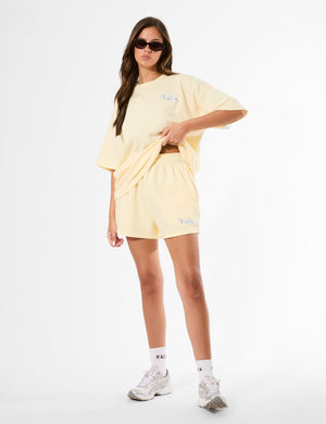 Kaiia Summer Back Graphic Oversized T-Shirt Lemon