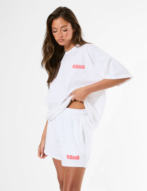 Kaiia Bubble Graphic Oversized T-Shirt Vanilla & Coral