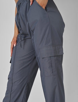 Split Hem Cargo Trousers Grey