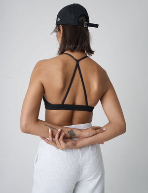 Cross Over Back Detail Sports Bra Black