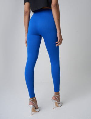 Ribbed High Waisted Leggings Cobalt Blue