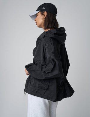 Tie Waist Detail Windbreaker Black