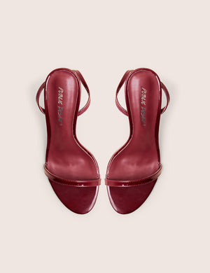 Selene Burgundy Patent Curved Heels Barely There