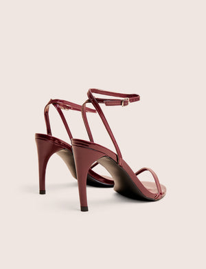 Selene Burgundy Patent Curved Heels Barely There