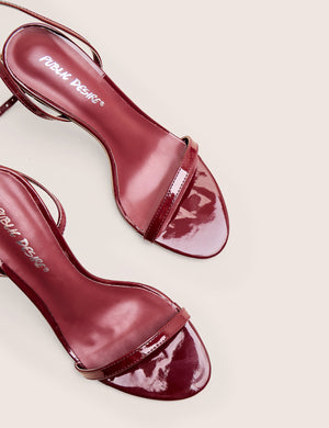 Selene Burgundy Patent Curved Heels Barely There