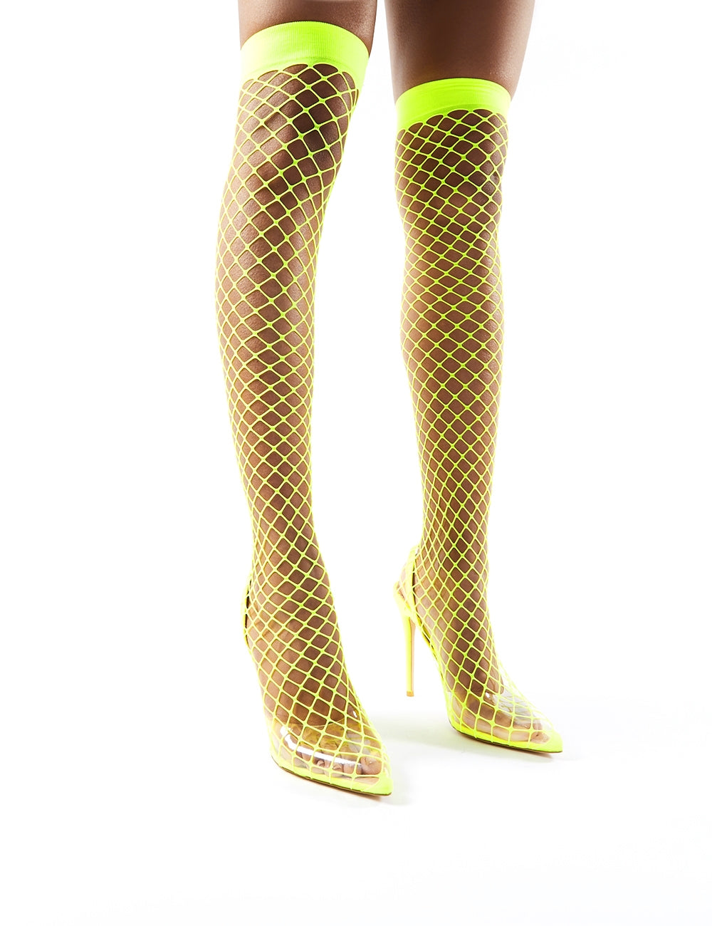 Neon yellow hot sale fishnet socks
