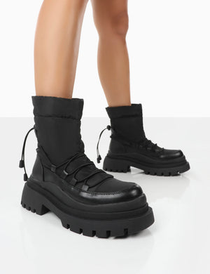 Mischa Black Chunky Sole Winter Boots