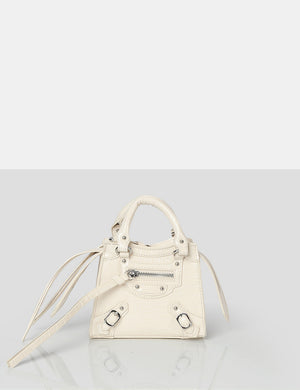 The Bea Ecru Zip Detail Mini Handbag