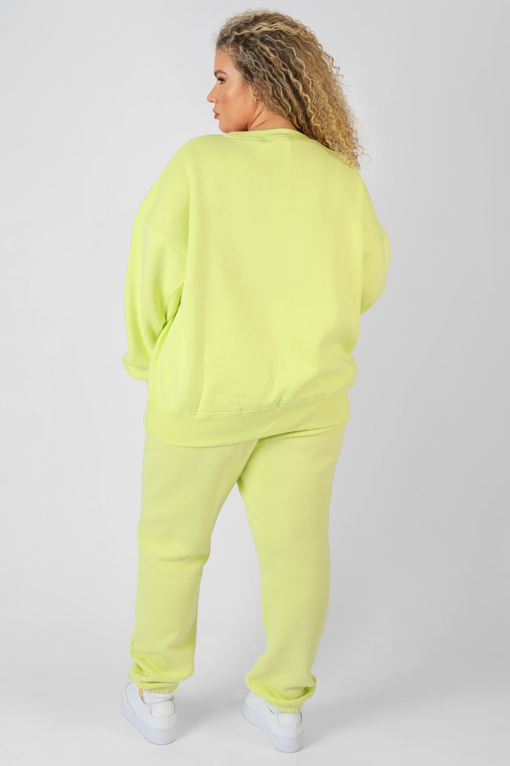 Curve Text Detail Oversized Sweat Lime | Kaiia – Public Desire AU