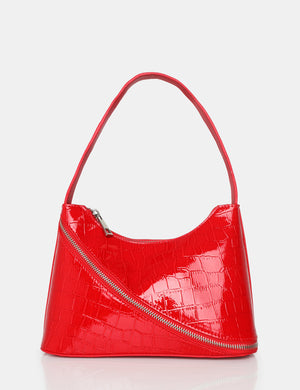 The Alba Red Croc Bag