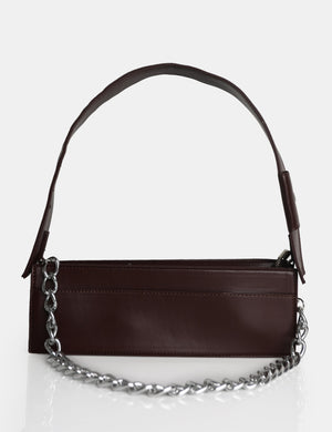 The Koa Chocolate Long Chain Detail Shoulder Bag