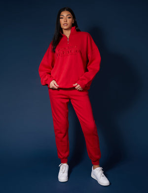 Seam Front 90S Joggers Red