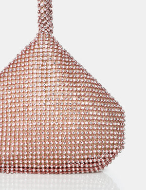 The Lavender Champagne Diamante Mini Pouch Party Bag