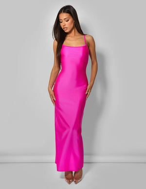Second Skin Cami Maxi Dress Hot Pink