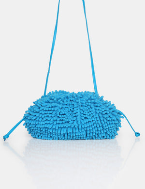 The Ausha Blue Chenille Clutch Bag